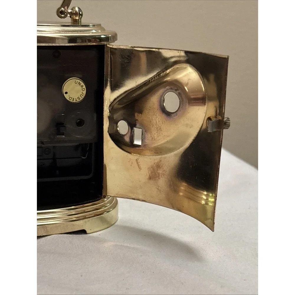 Seth Thomas Brass Quartz Black Gold Alarm Desk Clock Promise 307 Vintage Tested